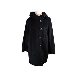 Dale Dressin Cashmere & Lambswool Black Collared Coat